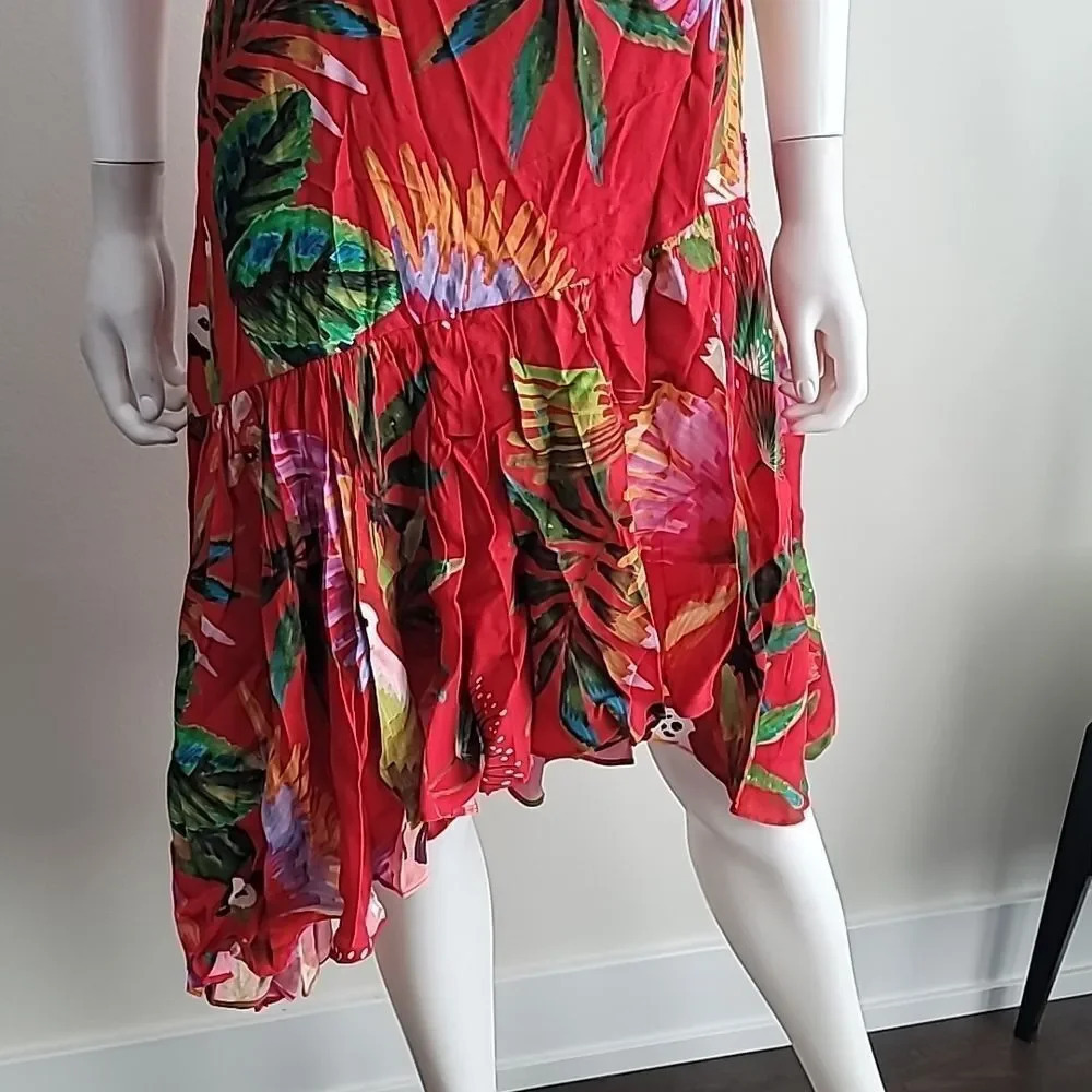 Farm Rio Red Macaw Wrap Dress - Picture 5 of 13